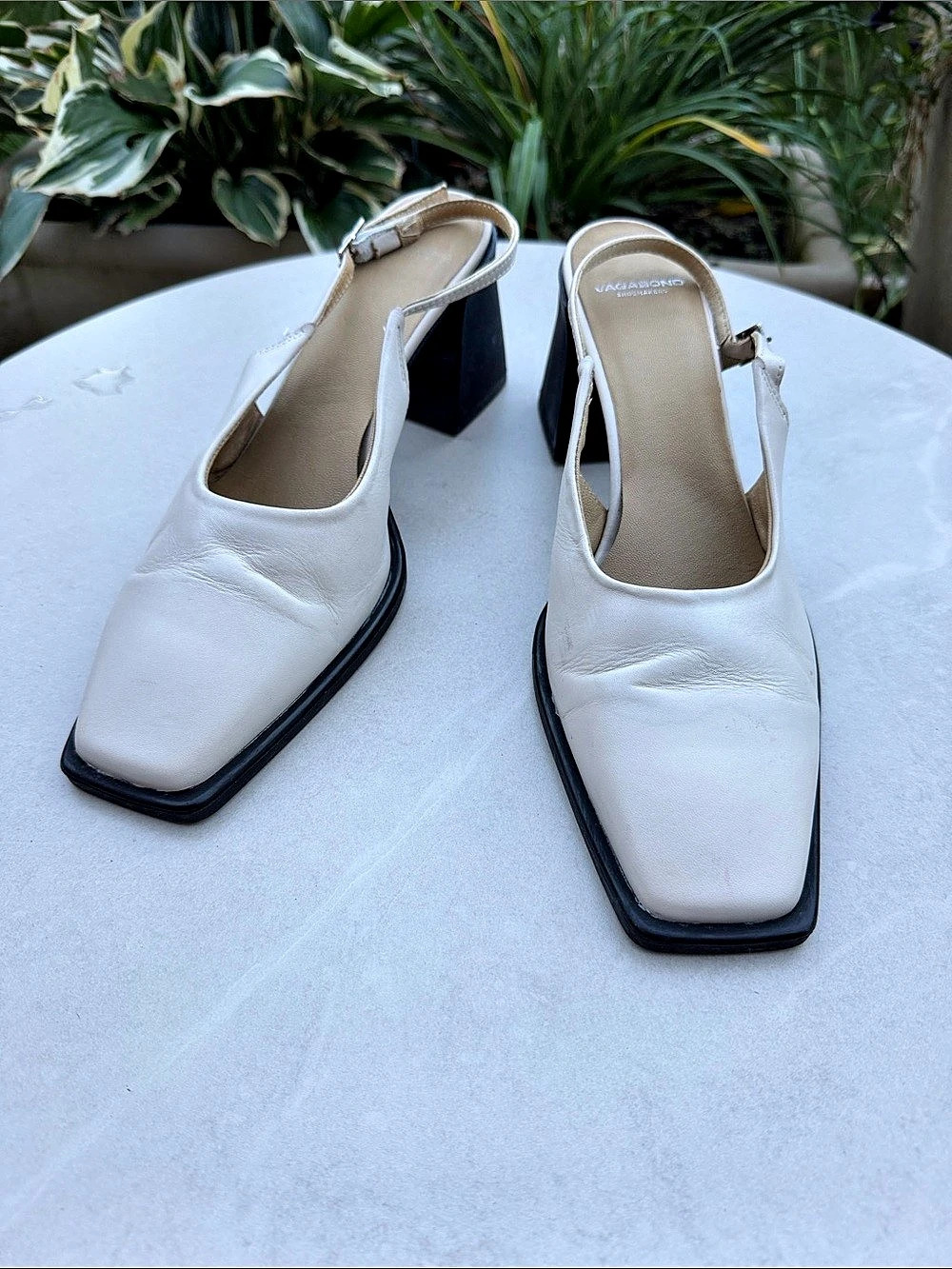 Vagabond Shoemakers Hedda Slingback Heels in White & Black